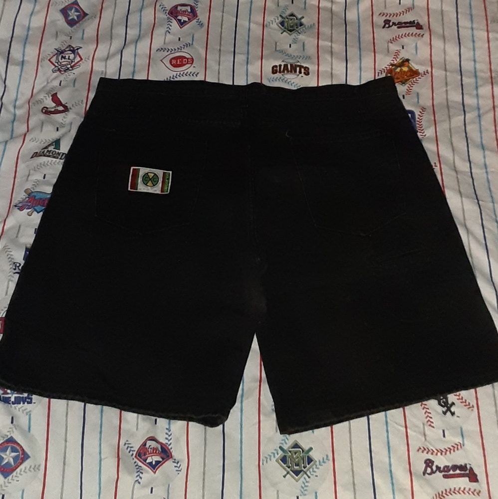 90s Cross Colours Black Jean Denim Shorts Vintage Baggy Jorts